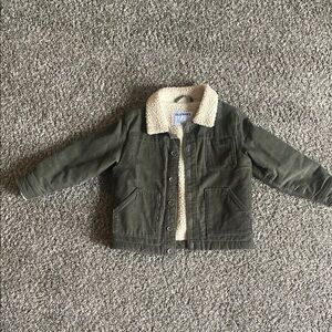 Old Navy Green Jean Jacket with Sherpa Collar